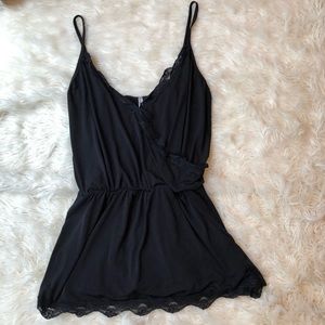 Black lace cami blouse